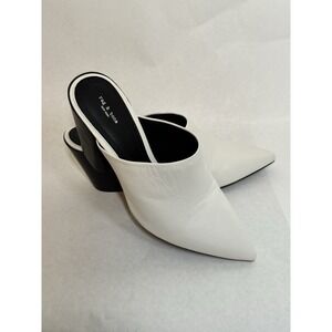 Rag &Bone New York Leather Mules Beha Women's Size 37 White Leather Slip On